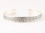 Zilveren klemarmband met vlechtpatroon afbeelding 1