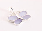 Zilveren vlinder hanger met blauwe schelp afbeelding 2
