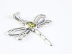 Opengewerkte zilveren libelle hanger met citrien aan ketting afbeelding 2