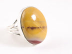 Grote ovale zilveren ring met mookaiet afbeelding 1