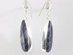 Lange zilveren oorbellen met sodaliet afbeelding 2
