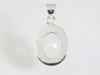 Fijne bewerkte ovale zilveren hanger met bergkristal afbeelding 3