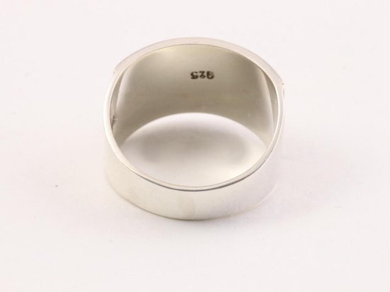 Traditionele bewerkte zilveren ring met 18k gouden band afbeelding 3