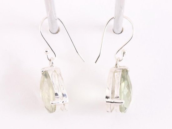 Zilveren oorbellen met groene amethist afbeelding 2
