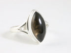 Hoogglans zilveren ring met rookkwarts afbeelding 1