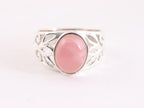 Opengewerkte zilveren ring met rhodochrosiet afbeelding 4