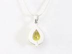 Bewerkte druppelvormige zilveren hanger met citrien aan ketting afbeelding 3