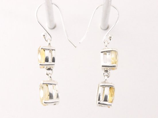Zilveren oorbellen met citrien afbeelding 2