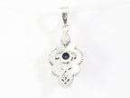 Bewerkte zilveren hanger met lapis lazuli afbeelding 3