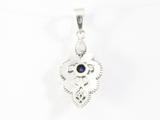 Bewerkte zilveren hanger met lapis lazuli afbeelding 3