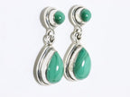Zilveren oorstekers met malachiet afbeelding 2