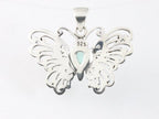 Zilveren vlinder hanger met groene toermalijn afbeelding 3