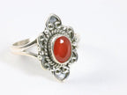 Fijne bewerkte zilveren ring met carneool afbeelding 1