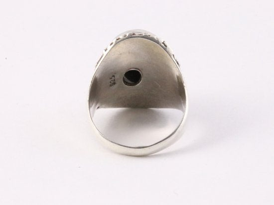 Bewerkte zilveren ring met Tibetaanse turkoois afbeelding 3