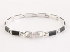 Zilveren schakelarmband met onyx afbeelding 3