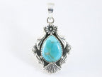 Bewerkte zilveren hanger met Arizona turkoois afbeelding 4
