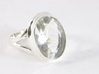 Ovale zilveren ring met bergkristal afbeelding 1