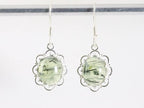 Fijne opengewerkte zilveren oorbellen met prehniet afbeelding 4