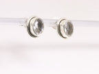 Fijne ovale zilveren oorstekers met bergkristal afbeelding 2
