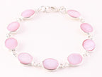 Zilveren armband met roze parelmoer afbeelding 1