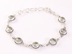 Bewerkte zilveren armband met groene amethist afbeelding 1