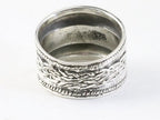 Brede zilveren ring met kabelpatronen afbeelding 3