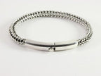 Ronde gevlochten zilveren armband met kliksluiting afbeelding 1