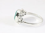 Fijne bewerkte zilveren ring met smaragd afbeelding 2