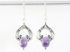 Bewerkte zilveren oorbellen met amethist afbeelding 3