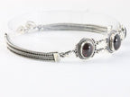 Bewerkte zilveren armband met granaat afbeelding 2