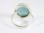 Bewerkte ovale zilveren ring met larimar afbeelding 3