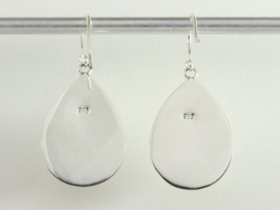 Grote druppelvormige zilveren oorbellen met lapis lazuli afbeelding 3