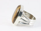 Grote ovale zilveren ring met tijgeroog afbeelding 2