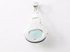 Bewerkte zilveren hanger met aqua chalcedoon afbeelding 3