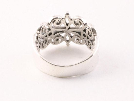 Opengewerkte zilveren ring afbeelding 4