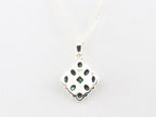 Hoogglans zilveren hanger met zwarte schelp aan ketting afbeelding 3