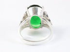 Zware zilveren ring met groene saffier en marcasiet afbeelding 3