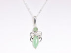 Fijne zilveren hanger met groene aventurijn aan ketting afbeelding 4