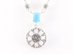 Zilveren ketting met blauwe turkoois en marcasiet afbeelding 3