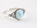 Bewerkte zilveren ring met larimar afbeelding 1