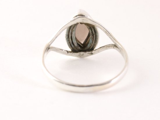 Fijne zilveren ring met rookkwarts afbeelding 3