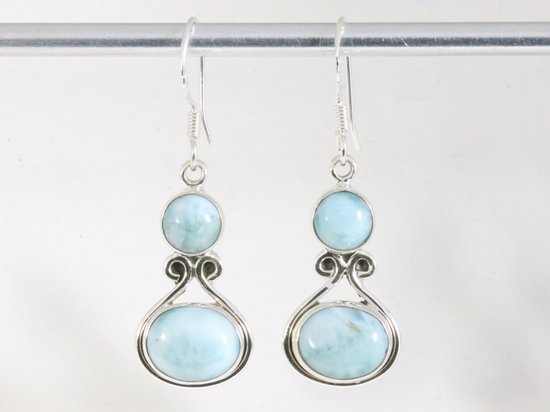 Zilveren oorbellen met larimar afbeelding 4