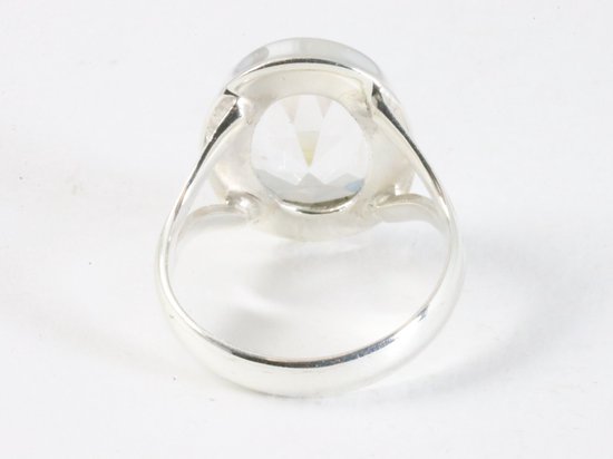 Ovale zilveren ring met bergkristal afbeelding 3