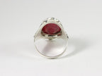 Bewerkte zilveren ring met robijn afbeelding 3