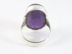 Grote ovale zilveren ring met amethist afbeelding 3