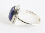 Bewerkte ovale zilveren ring met lapis lazuli afbeelding 2