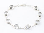 Hoogglans zilveren armband met bergkristal afbeelding 1