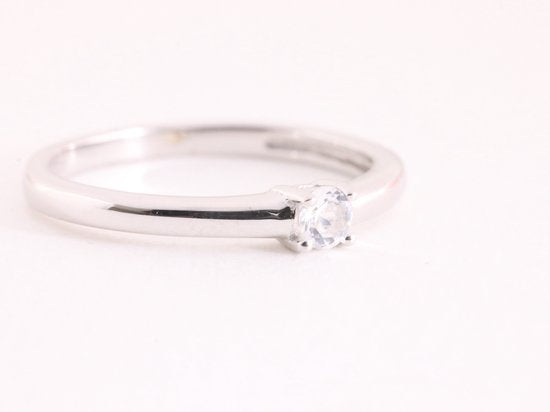 Fijne hoogglans zilveren ring met bergkristal afbeelding 1