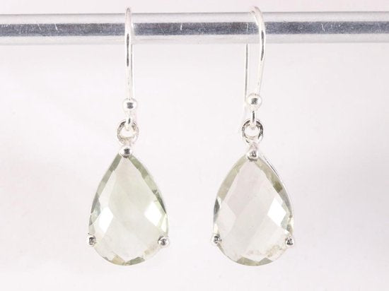 Zilveren oorbellen met groene amethist afbeelding 4