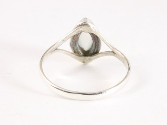 Fijne zilveren ring met rozenkwarts afbeelding 3